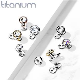 MD028C-04 Kompletní microdermal piercing 1,2 mm - čirý kamínek