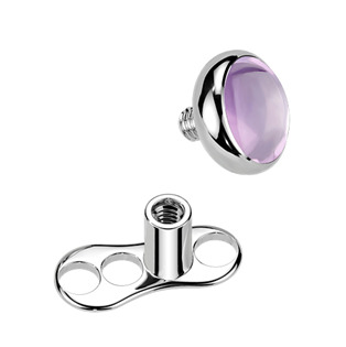MD046 Kompletní microdermal piercing TITAN, ametyst