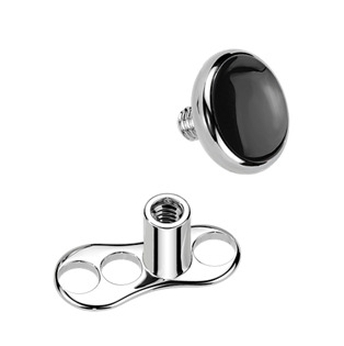 MD047 Kompletní microdermal piercing TITAN, černý onyx