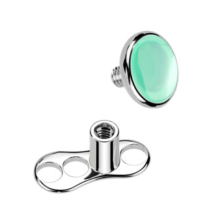 MD048 Kompletní microdermal piercing TITAN, zelený onyx