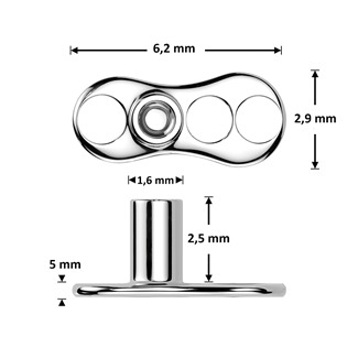 MD048 Kompletní microdermal piercing TITAN, zelený onyx