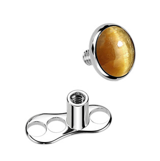 MD049 Kompletní microdermal piercing TITAN, tygří oko