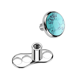 MD050 Kompletní microdermal piercing TITAN, tyrkys