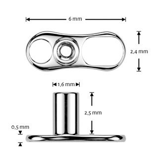 MD053-03 Kompletní microdermal piercing TITAN, 1,6mm