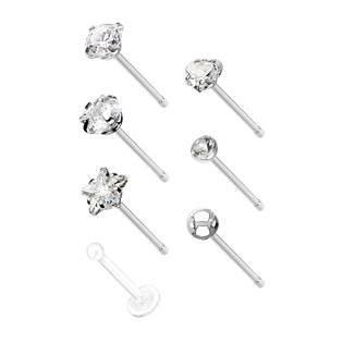 N0000-02 Sada 7mi piercingů do nosu