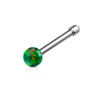 N0022-WH Piercing do nosu s opálem