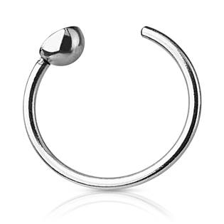 N0024-P Piercing do nosu/ucha kruh se zirkonem