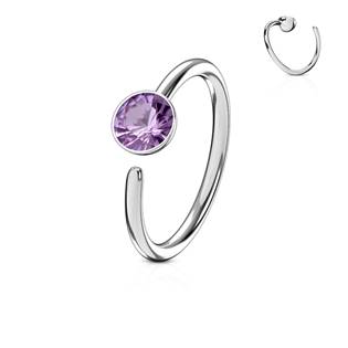 N0024-P Piercing do nosu/ucha kruh se zirkonem