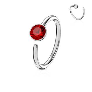 N0024-P Piercing do nosu/ucha kruh se zirkonem