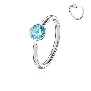 N0024-P Piercing do nosu/ucha kruh se zirkonem