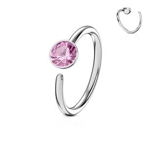 N0024-P Piercing do nosu/ucha kruh se zirkonem