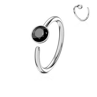 N0024-P Piercing do nosu/ucha kruh se zirkonem