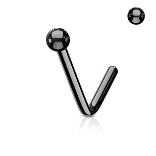 N0075-RD Zahnutý piercing do nosu kulička