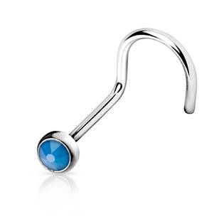 N01046-B Zahnutý piercing do nosu - opalit
