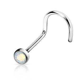 N01046-P Zahnutý piercing do nosu - opalit