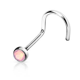 N01046-P Zahnutý piercing do nosu - opalit