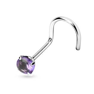 N01070-Q Stříbrný piercing do nosu - zirkon 3mm