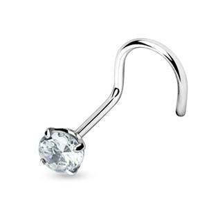 N01070-Q Stříbrný piercing do nosu - zirkon 3mm