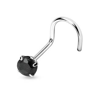 N01070-Q Stříbrný piercing do nosu - zirkon 3mm