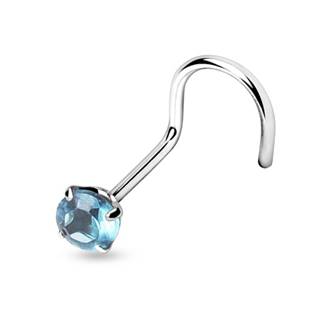 N01070-Q Stříbrný piercing do nosu - zirkon 3mm