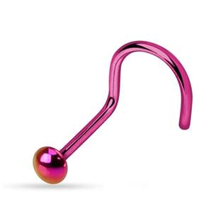N01148GD Zahnutý piercing do nosu - půlkulička