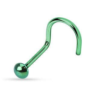 N01148GD Zahnutý piercing do nosu - půlkulička