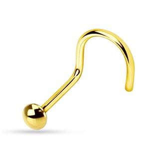 N01148GD Zahnutý piercing do nosu - půlkulička