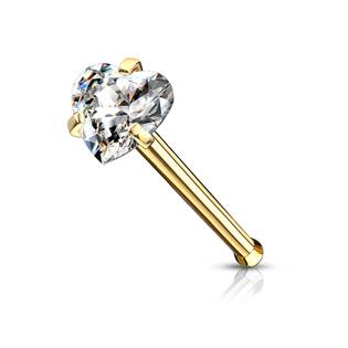 N0135GD Zlacený piercing do nosu srdíčko