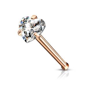 N0135GD Zlacený piercing do nosu srdíčko