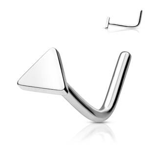 N0160-RD Zahnutý piercing do nosu - triangl