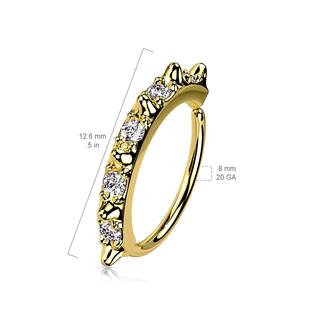 N0169-GD Zlacený septum piercing do nosu/ucha kruh