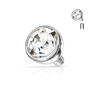 ND011-03C Náhradní kulička s kamínkem k labretě, průměr 3 mm