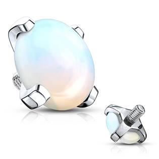 ND014-04TQ Náhradní kamínek opál k labretě, průměr 4 mm