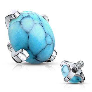 ND014-04TQ Náhradní kamínek opál k labretě, průměr 4 mm