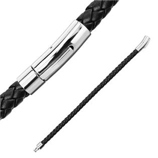 NR1203-20 Náramek proplétaný černý, délka 20,5 cm