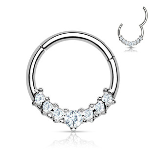 NS0038ST-1208 Ocelový piercing do nosu - tragus / helix / septum, 1,2 x 8 mm