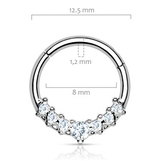 NS0038ST-1208 Ocelový piercing do nosu - tragus / helix / septum, 1,2 x 8 mm