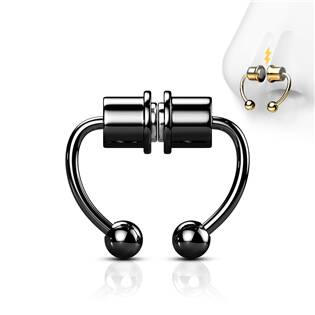 NS0048-K Černý falešný septum piercing do nosu