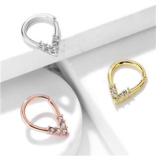 NS0050ST-1207 Vyhýbací kruh se zirkony - helix / cartilage / tragus piercing 1,2 x 7 mm