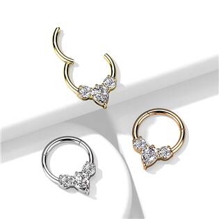 NS0060-ST Segment kruh se zirkony, cartilage piercing 1,2 x 8 mm