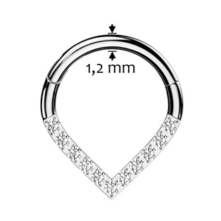 NS0063ST-1210 Segment kruh se zirkony septum / helix / cartilage / tragus piercing