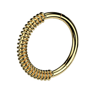 NS0067GD Zlacený segment kruh - helix / cartilage / tragus piercing