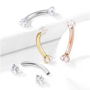 OB0011-RD Piercing do obočí hvězdičky, 1,2 x 8 mm