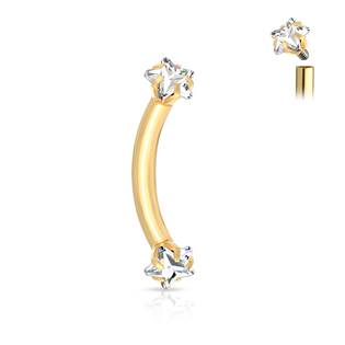 OB0011-RD Piercing do obočí hvězdičky, 1,2 x 8 mm