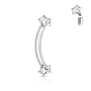 OB0011-RD Piercing do obočí hvězdičky, 1,2 x 8 mm
