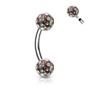 OB0013-AB Piercing do obočí s krystaly