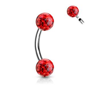 OB0013-AB Piercing do obočí s krystaly