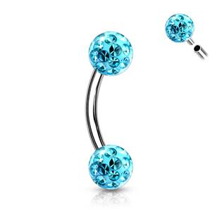 OB0013-AB Piercing do obočí s krystaly