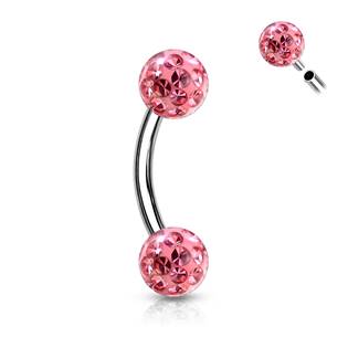 OB0013-AB Piercing do obočí s krystaly
