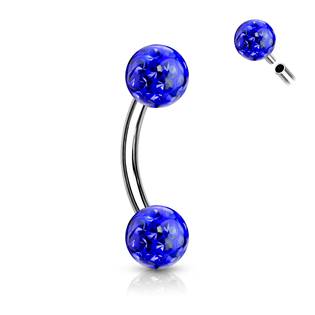 OB0013-AB Piercing do obočí s krystaly
